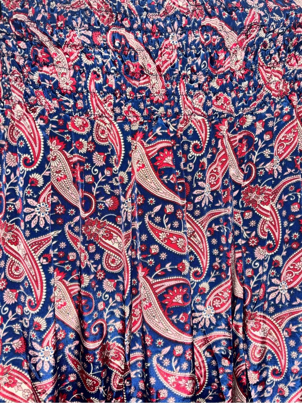 Rhea NWT Navy/Pink/Cream Paisley Boho Top and Maxi Skirt Set - Two-Piece - Picture 5 of 12